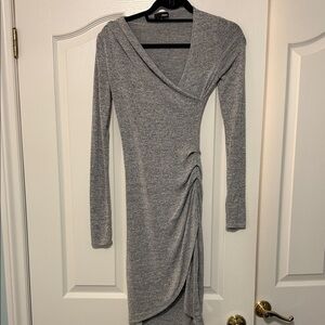 Wilfred Gray Long Sleeve Wrap Dress